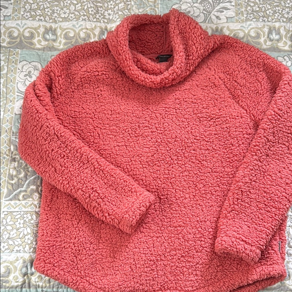 Pink Fuzzy Cowl Neck Sweater with Oversized Fit
